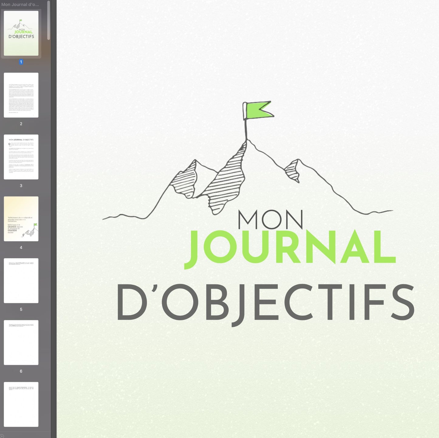 Journal d’Objectifs - PDF à remplir