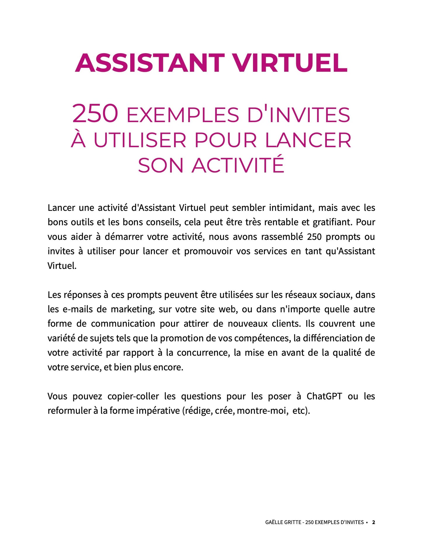 Pack "Devenez Assistant Virtuel avec ChatGPT"