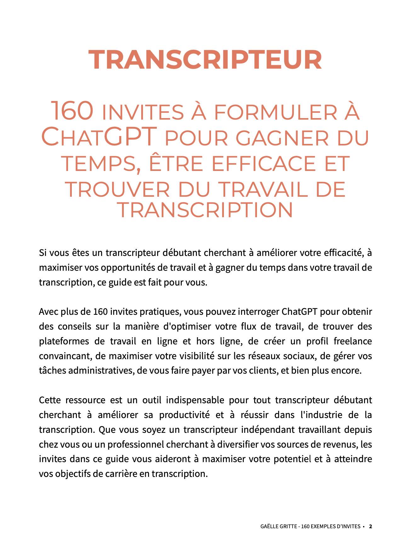 Pack "Transcripteur : gagner du temps, être plus efficace et trouver du travail grâce à ChatGPT"